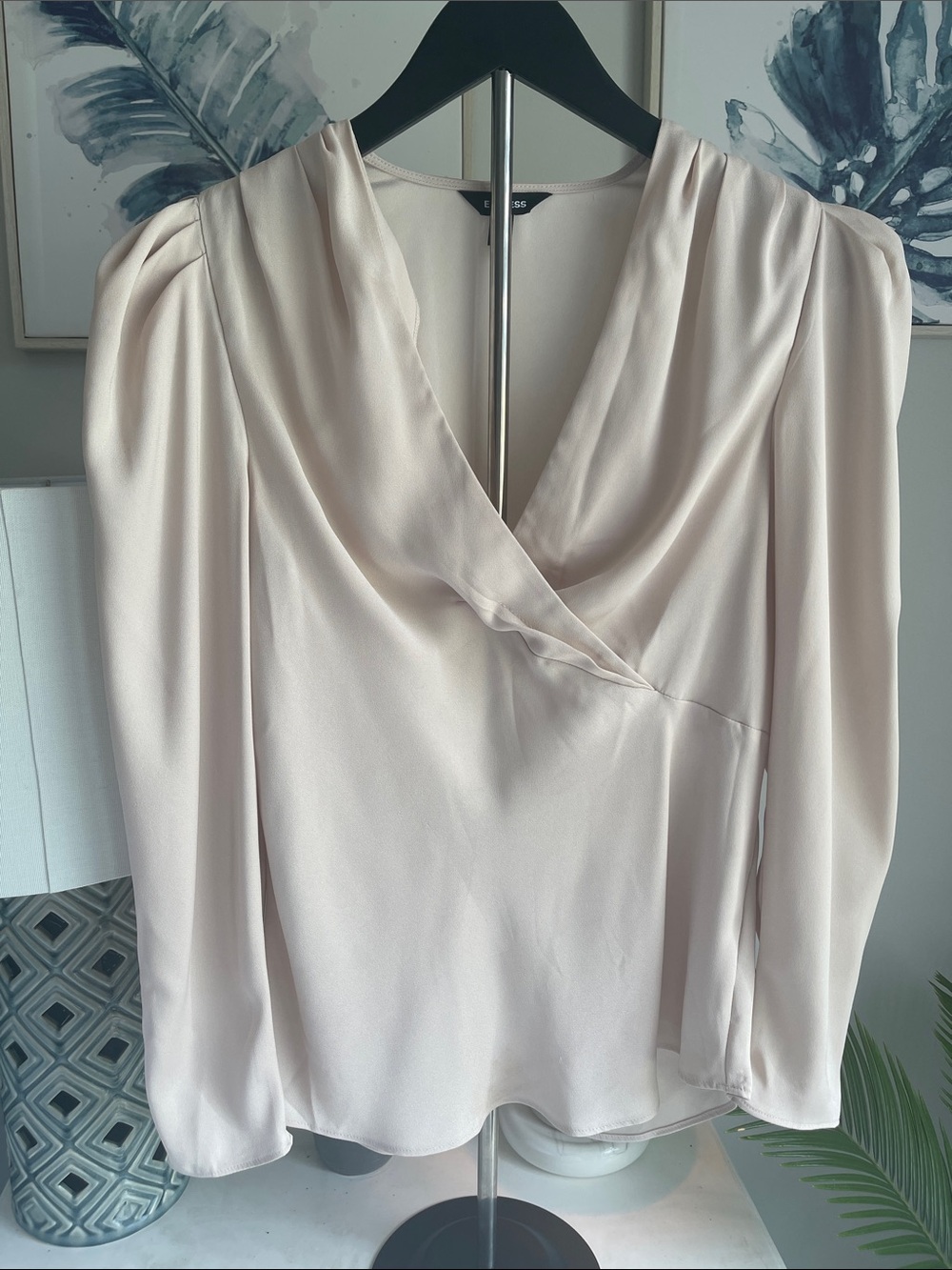 Express Pale Blush Surplice Blouse